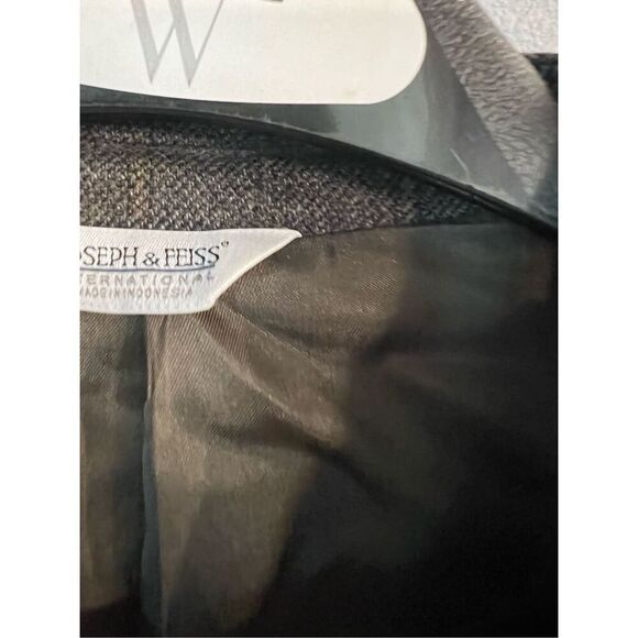 Joseph & Feiss International 100% Lambswool Suit Jacket 50R Brown Windowpane Spo - Picture 2 of 6